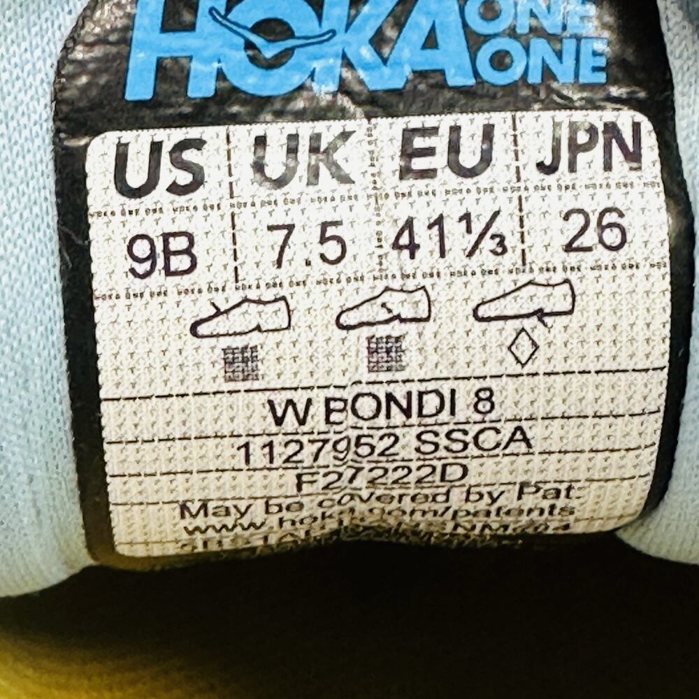 Hoka One One Bondi 8 ‘Blue Summer Song Country Air’ Women's Shoes Size 9 (B) EUC - Picture 9 of 9